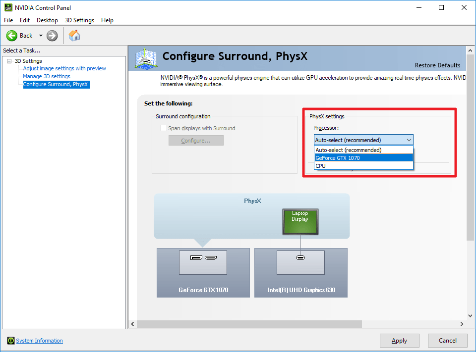 Nvidia Control Panel Setting For GTX 1060
